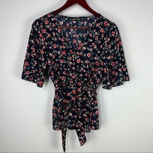 SHEIN Tie Front Peplum